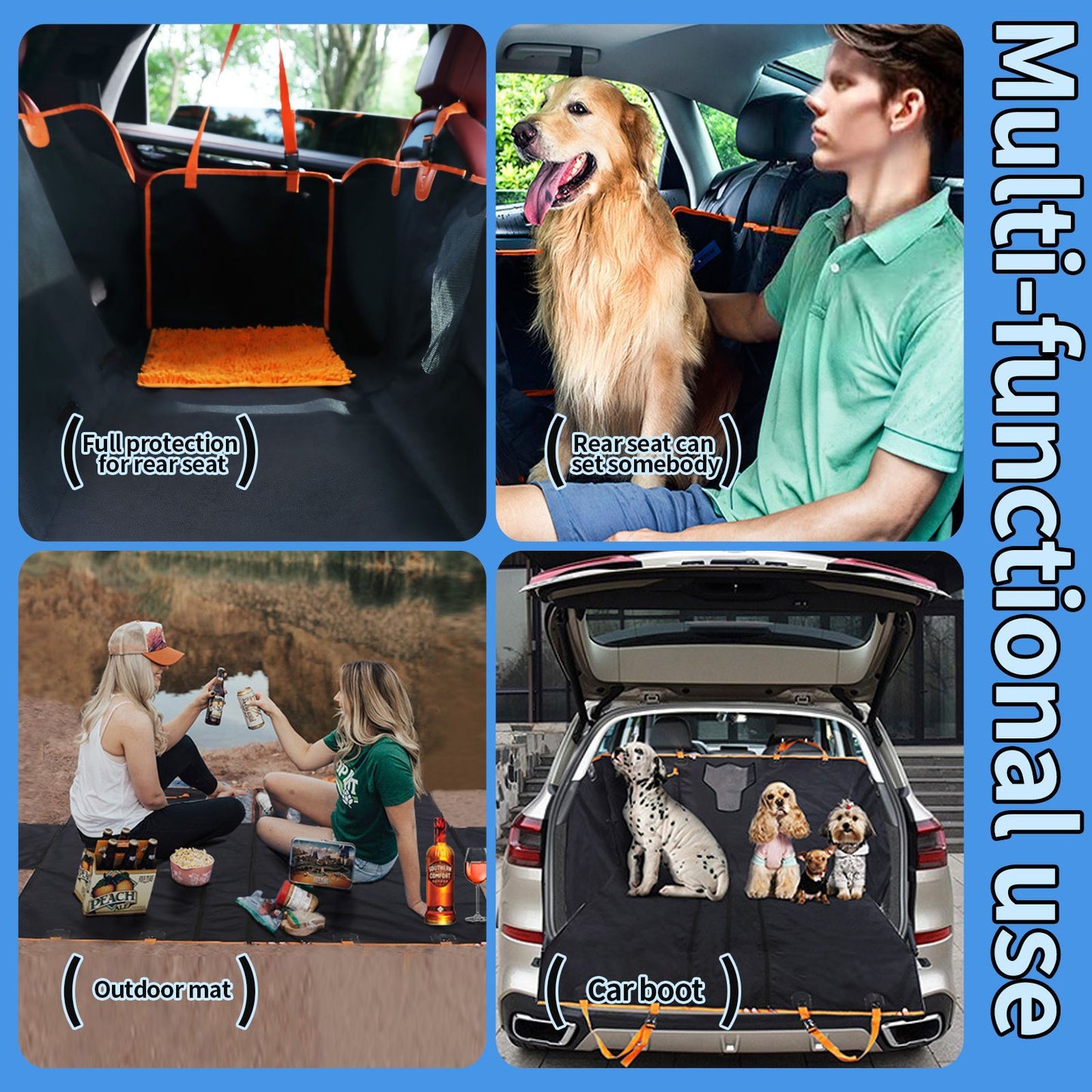 Anti-dirty and waterproof dog mat portable detachable and washable smelling mat dog seat cushion car pet mat